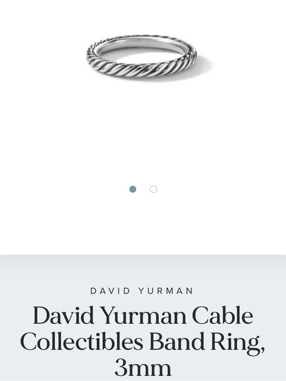 David Yurman Cable Collectibles Band Ring, 3mm, Size 6 - Picture 16 of 16